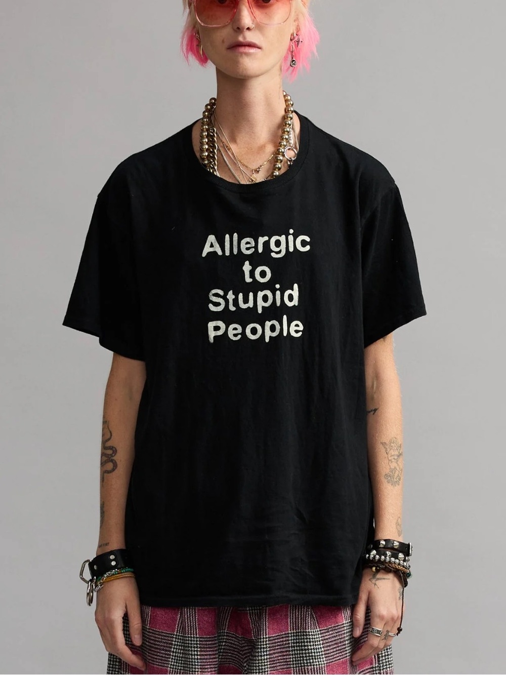 NWT R13 Allergic to Stupid People Cotton & Cashmere Graphic T-Shirt Size Medium